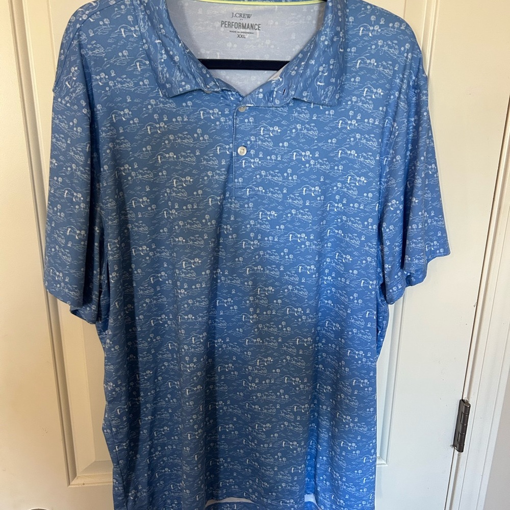 J. Crew Performance Men's Blue Polo Golf Shirt